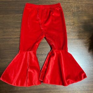 Red velvet bell bottoms